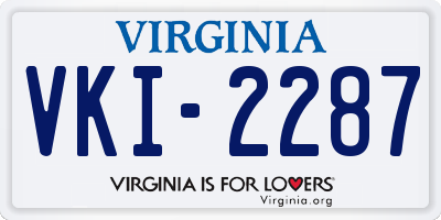 VA license plate VKI2287