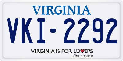 VA license plate VKI2292