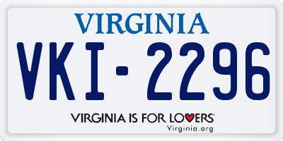 VA license plate VKI2296