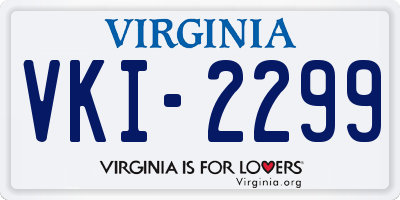 VA license plate VKI2299