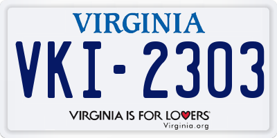 VA license plate VKI2303