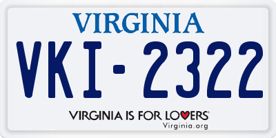 VA license plate VKI2322