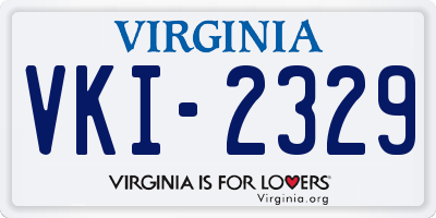 VA license plate VKI2329