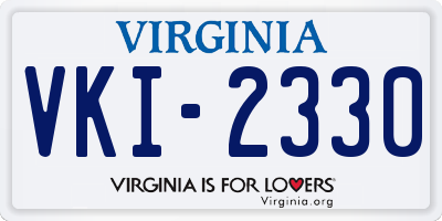 VA license plate VKI2330