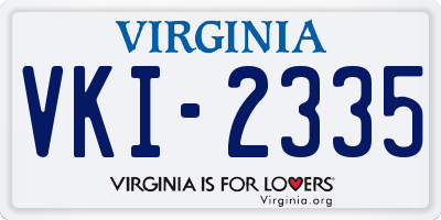 VA license plate VKI2335