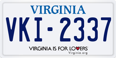 VA license plate VKI2337