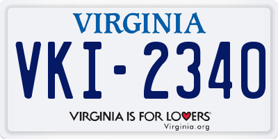 VA license plate VKI2340