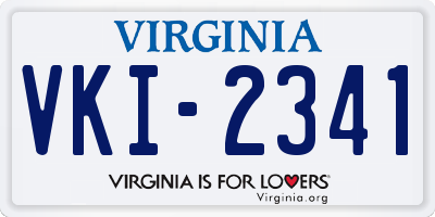 VA license plate VKI2341