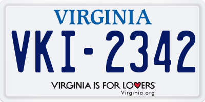 VA license plate VKI2342