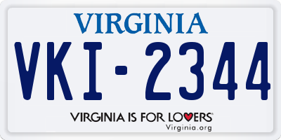 VA license plate VKI2344