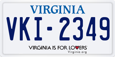 VA license plate VKI2349