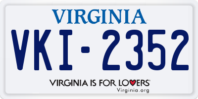 VA license plate VKI2352