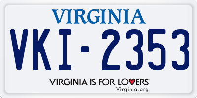 VA license plate VKI2353