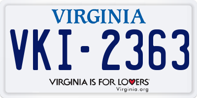 VA license plate VKI2363