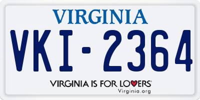 VA license plate VKI2364