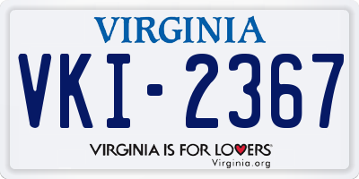 VA license plate VKI2367