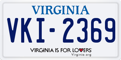 VA license plate VKI2369