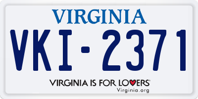 VA license plate VKI2371