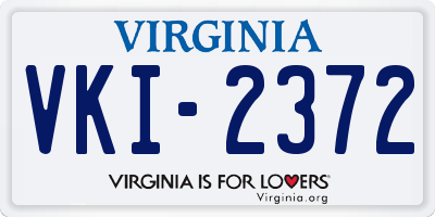 VA license plate VKI2372