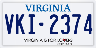 VA license plate VKI2374
