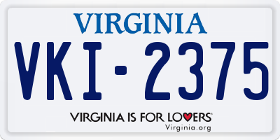 VA license plate VKI2375