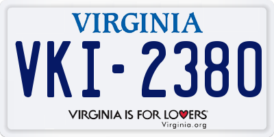VA license plate VKI2380