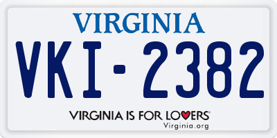 VA license plate VKI2382