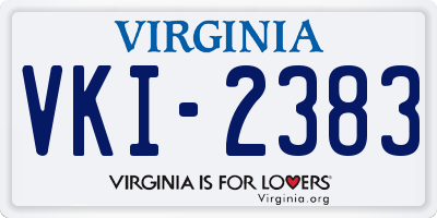 VA license plate VKI2383