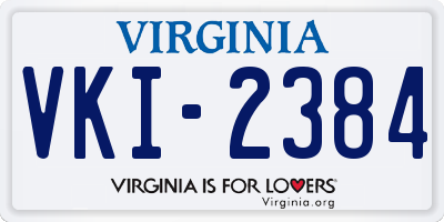 VA license plate VKI2384
