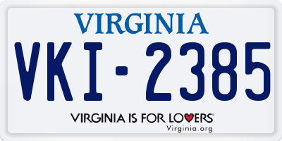 VA license plate VKI2385
