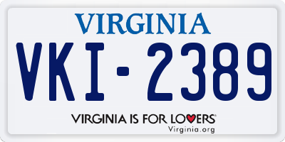 VA license plate VKI2389