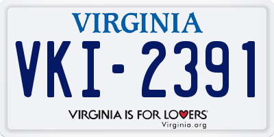 VA license plate VKI2391
