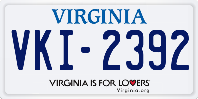 VA license plate VKI2392