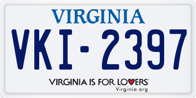 VA license plate VKI2397