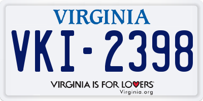 VA license plate VKI2398