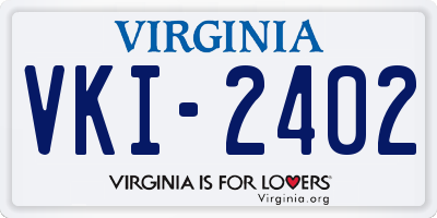 VA license plate VKI2402