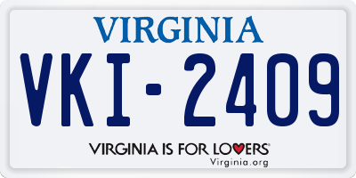 VA license plate VKI2409