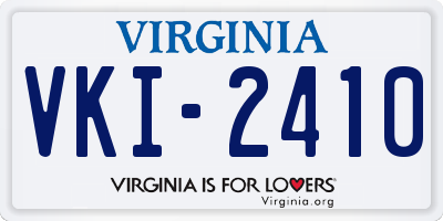 VA license plate VKI2410