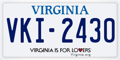 VA license plate VKI2430