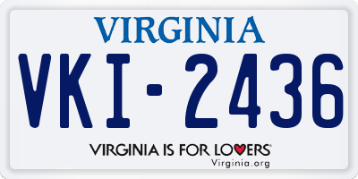 VA license plate VKI2436