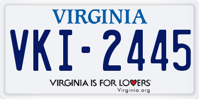 VA license plate VKI2445