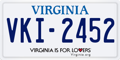 VA license plate VKI2452