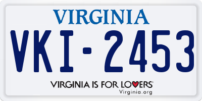 VA license plate VKI2453