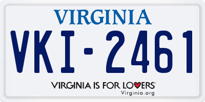 VA license plate VKI2461