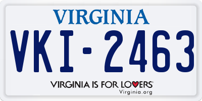 VA license plate VKI2463