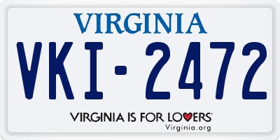 VA license plate VKI2472