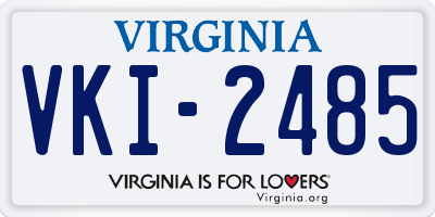 VA license plate VKI2485