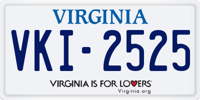 VA license plate VKI2525