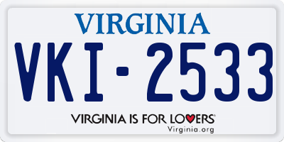 VA license plate VKI2533