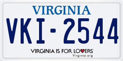 VA license plate VKI2544